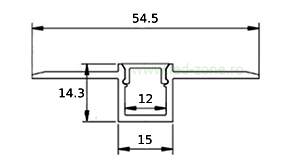 Profil Aluminiu Incastrat Sub Tencuiala 2M 12MM Glet 5 dimensiune profil sub tencuiala 12mm