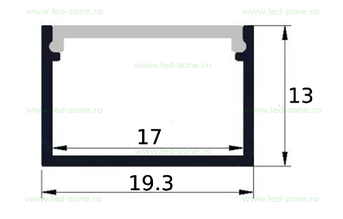 Profil Aluminiu Aplicat Dispersor Mat 2M 17MM 4 profil aluminiu aplicat dispersor mat 2m 17mm 3