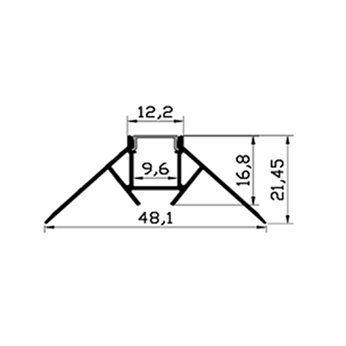 Profil Aluminiu Incastrat Sub Tencuiala 2M Colt Exterior 9.6MM LZ7354 1 profil aluminiu incastrat sub tencuiala 1m 2m colt exterior 9mm lz9262 lz7354 1