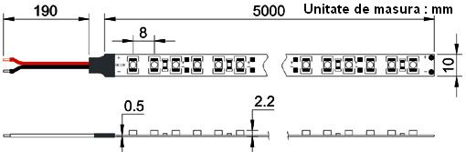 Banda LED 3528 240 SMD/ML Interior 12V 1 smd led strip 3528 120 ml