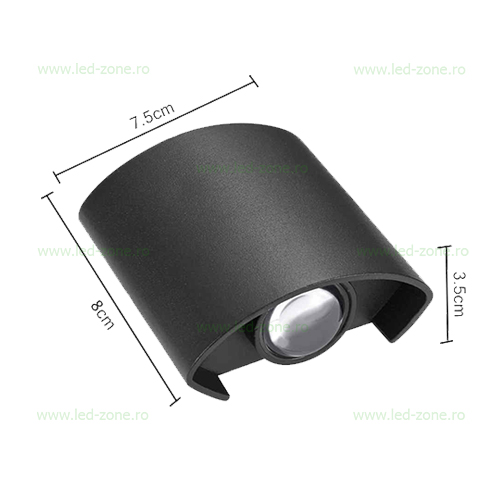 Aplica LED 2x1W Exterior LZ2056-2 5 aplica led 2x1w exterior alb lz2056 1 2