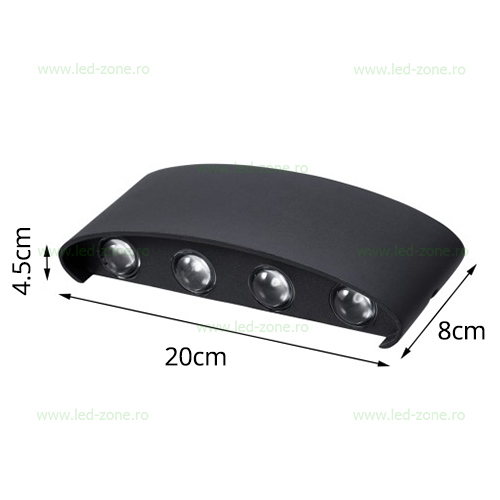 Aplica LED 2x4W Exterior Alb LZ2056-8 2 aplica led 2x4w exterior lz2056 4 1