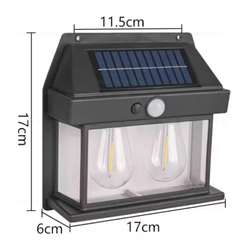 Aplica LED Exterior 2W LED Solara cu Senzor ALS01 5 aplica led exterior 2w led solara cu senzor als01 4