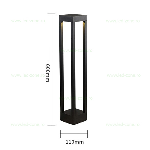 Stalp LED Gradina 7W 60cm LZ2801B 7 stalp led gradina 7w 60cm lz2801b 1