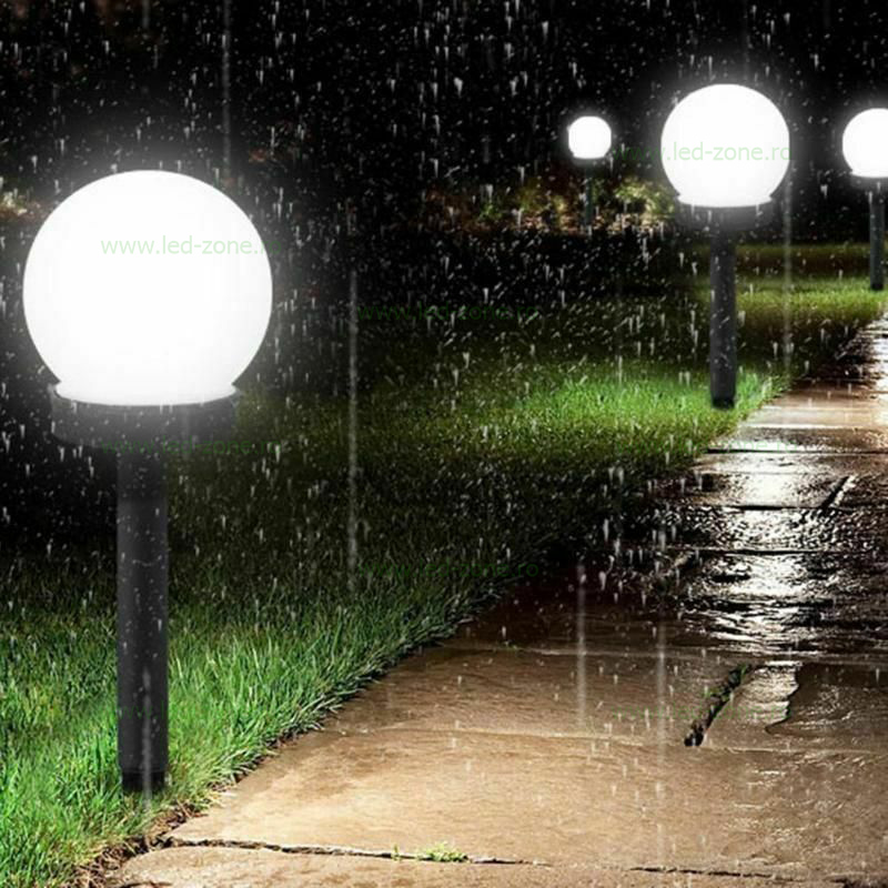 Stalp LED Gradina Solar Glob Mat D100mm 5 lampa led gradina solara glob mat d80mm 4