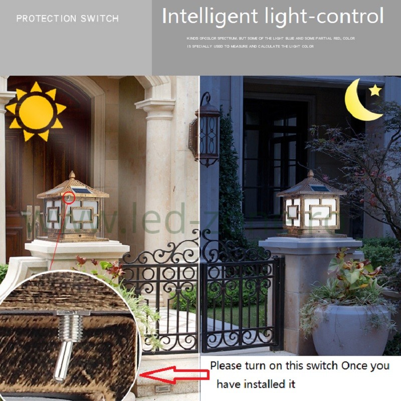 Corp Iluminat LED Exterior 3W Solar Stalp Gard 7 corp iluminat led exterior 3w solar stalp gard 6