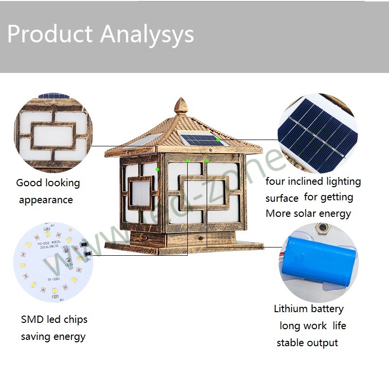 Corp Iluminat LED Exterior 3W Solar Stalp Gard 6 corp iluminat led exterior 3w solar stalp gard 7