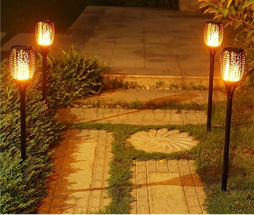 lampa solara led flacara gradina 4