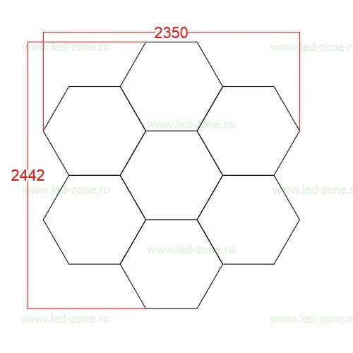 Set 7 Hexagoane LED Honeycomb 240W Tuburi 440mm 6 set 7 hexagoane led honeycomb 240w tuburi 440mm DESCRIERE