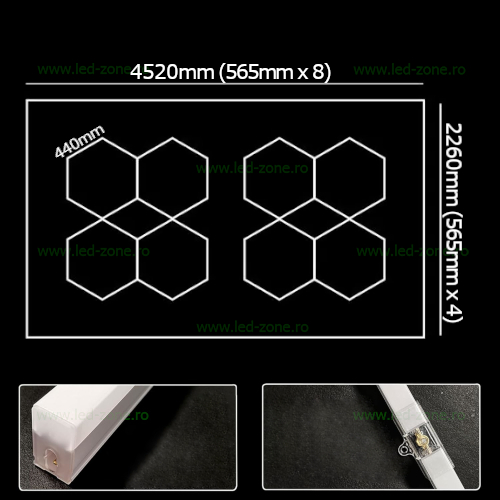 Set Tub LED Modular 600W Tuburi 440mm LZ3950 1 set tub led modular 600w tuburi 440mm lz3951 1
