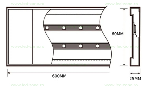 corp iluminat led 20w 60cm clar ip21 5