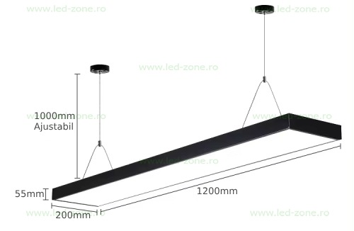 Corp Iluminat LED 48W 120cm Suspendat LZ1151 3 corp iluminat led 48w 120cm suspendat lz1151 p3