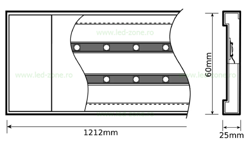 Corp Iluminat LED 60W 120cm Clar F62 1 corp iluminat led 60w 120cm clar f62 3