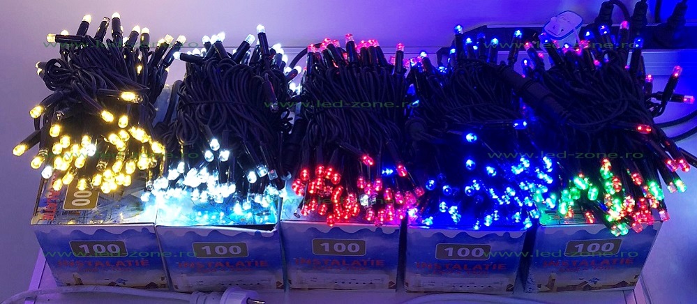 instalatie pom craciun 100 leduri exterior diverse culori 1