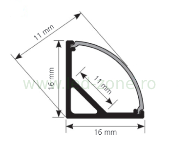 Profil Aluminiu Aplicat 90 Grade Dispersor Mat 1M 11MM LZ9894 1 profil de colt banda led 1 eglo 98949 negru 3482 2700