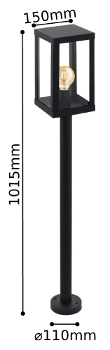 stalp gradina e27 1m alamonte 3