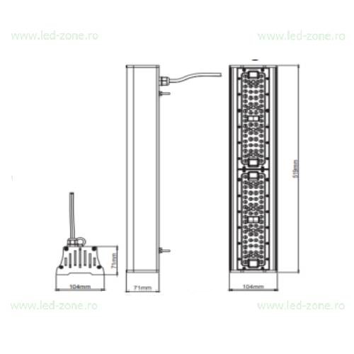 Lampa LED Iluminat Industrial 100W Liniara PYRAMID 3 lampa led iluminat industrial 100w liniara super bright pyramid 3