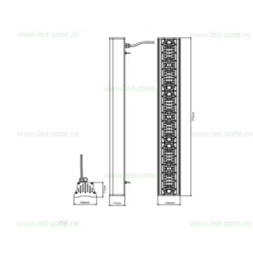 lampa led iluminat industrial 150w liniara super bright pyramid 2