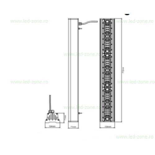 Lampa LED Iluminat Industrial 200W Liniara PYRAMID 3 lampa led iluminat industrial 200w liniara super bright pyramid 3