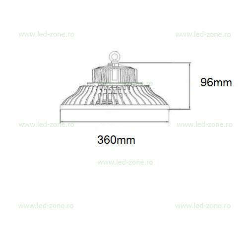 Lampa LED Iluminat Industrial 200W UFO - DUBLIN 6 lampa led iluminat industrial 200w ufo dublin descriere