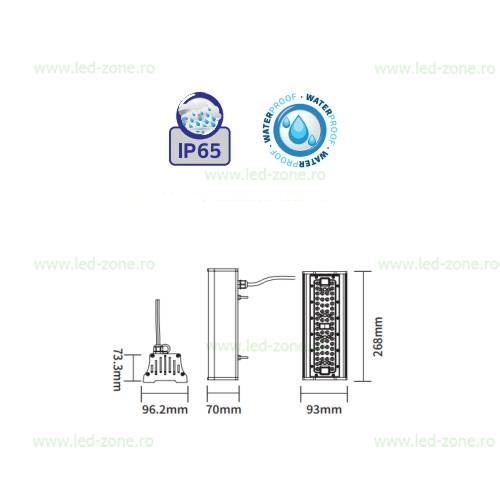 Lampa LED Iluminat Industrial 50W Liniara PYRAMID 3 lampa led iluminat industrial 50w liniara super bright pyramid 4