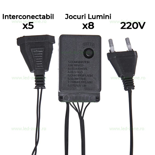 instalatie led perdea turturi 3x06m 120 144 198 360 fir negru 9
