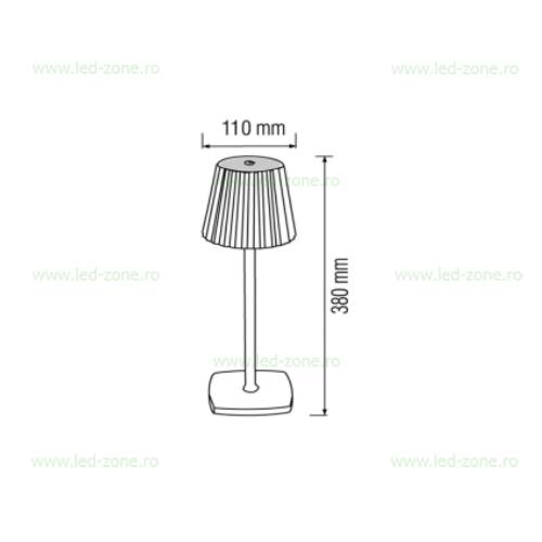 lampa de masa led dimabila 3w cct touch merida descriere