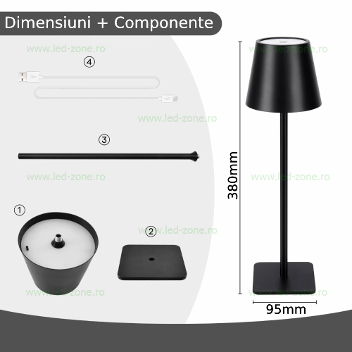 Lampa de Masa LED 1W 3 Functii TOUCH SD051 7 veioza led touch usb sd051 6