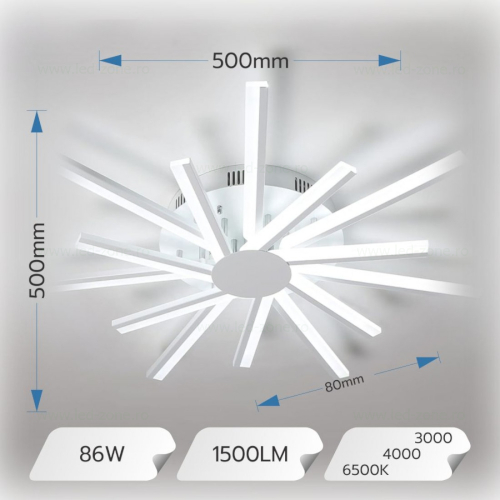 Lustra LED 86W Dimabila 3 Functii cu Telecomanda LZ75L019 4 lustra led 86w dimabila 3 functii cu telecomanda lz75l019 3