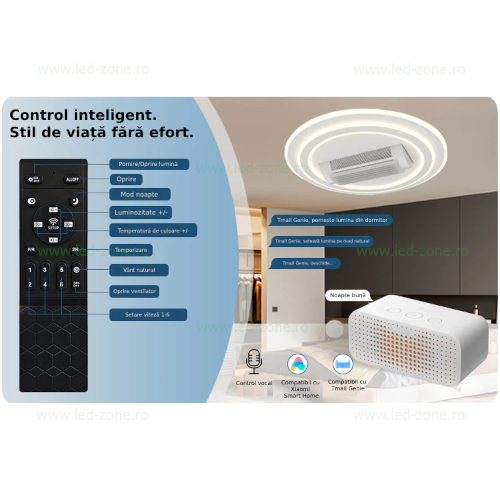Lustra LED Rotunda cu Ventilator si Telecomanda LZDL2410-1 6 lustra led rotunda cu ventilator si telecomanda lz dl2410 1 3
