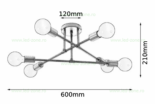 lustra 6 socluri e27 dc301 6 4