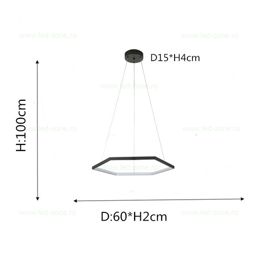 Lustra LED 36W Alb Natural 1 Segment 5 lustra led 36w alb natural 1 segment 3