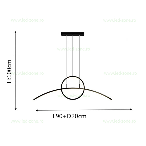 Lustra LED 60W Dimabila 3 Functii cu Telecomanda LZ2123 6 lustra led 60w dimabila 3 functii cu telecomanda lz2123 3