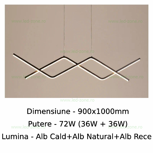 Lustra LED 92W Dimabila 3 Functii cu Telecomanda LZG23530 6 lustra led 72w 3 functii dimabila cu telecomanda lzg23530 1
