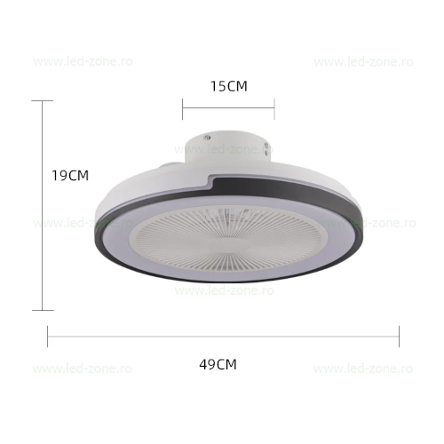 Lustra LED Rotunda cu Ventilator si Telecomanda Mod Vara/Iarna LZCF01 7 lustra led rotunda cu ventilator si telecomanda mod vara iarna lz cf01 2