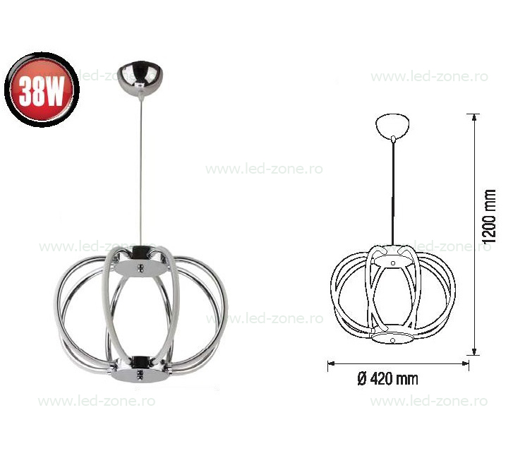 Lustra LED 38W 8 Segmente PHOENIX 4 lustra led 8 segmente lz 20 pc 1