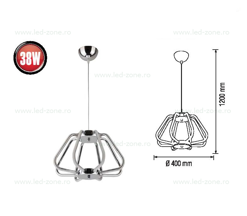 Lustra LED 38W 8 Segmente ELECTRA 4 lustra led 8 segmente lz 21 ec 2