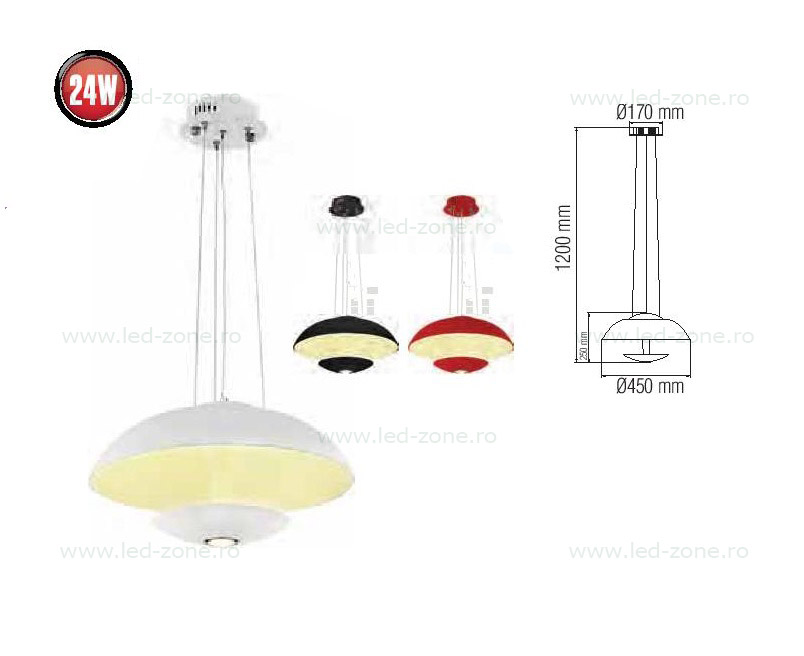 Lustra LED 24W Rotunda VISTA 5 lustra led rotunda lz24v descriere