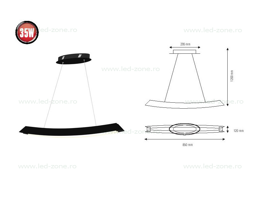 Lustra LED 35W Liniara LZ35C 1 lustra led suspendata lz35c 3