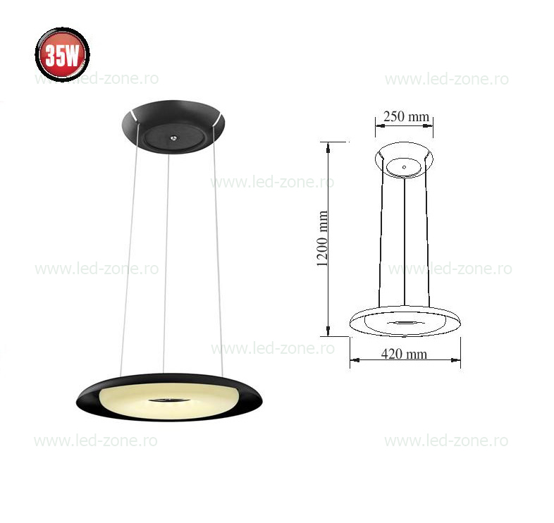 Lustra LED 35W Rotunda DELUXE 5 lustra led suspendata lz35d 2