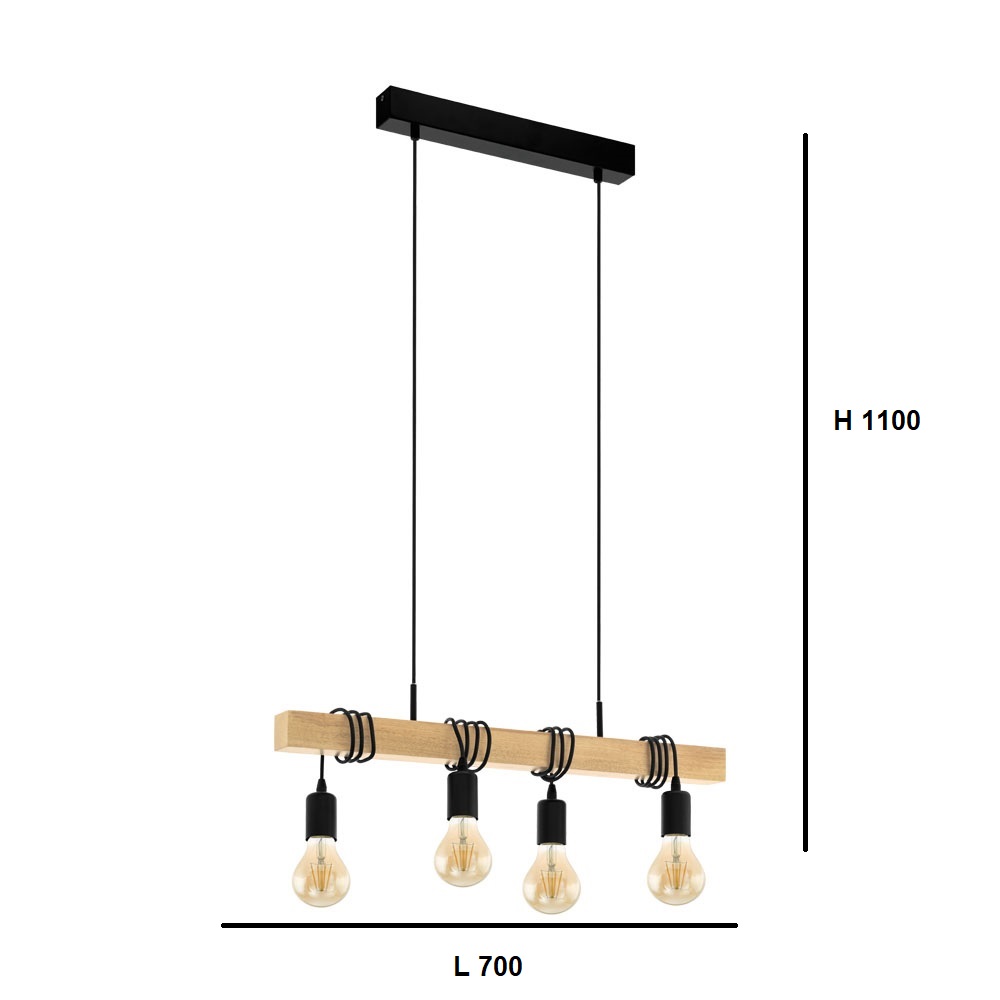 Lustra Vintage 4 Pendule Townshend 4 lustra vintage 4 pendule suport liniar 1