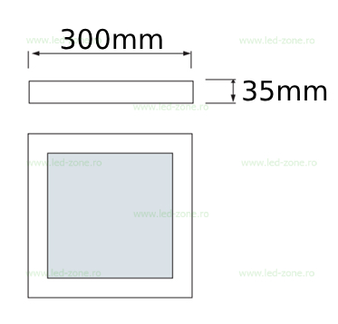 Panou LED 36W 30x30cm Aplicat Alb SOLE 3 panou led 36w 30x30cm aplicat 2