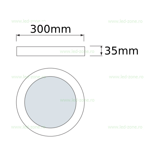 Panou LED 36W Rotund D30cm Aplicat Alb SOLE 3 panou led 36w rotund d30cm aplicat 2