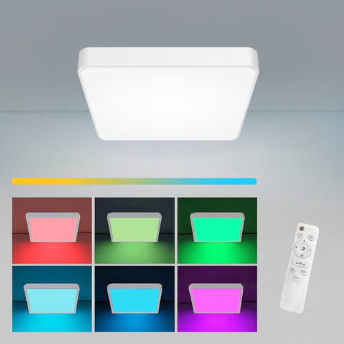 Panou LED 50W 40x40cm Aplicat Alb RGB-CCT cu Telecomanda 10 panou led 50w 40x40cm aplicat alb rgb cct cu telecomanda