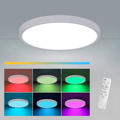 Panou LED 70W D-50cm Aplicat Alb RGB-CCT cu Telecomanda 10 panou led 70w d 50cm aplicat alb rgb cct cu telecomanda 9