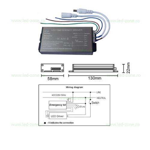 Panou LED 30W 60x60cm Incastrabil Backlight Kit Emergenta IP54 4 panou led 30w 60x60 cm incastrat backlight emergenta 1