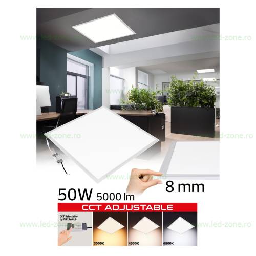 panou led 50w 60x60cm slim alb cct supernova 1