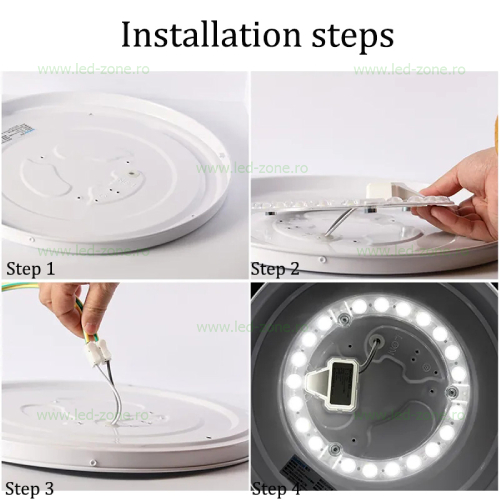kit led plafoniera 36w rotund smd2835 p4