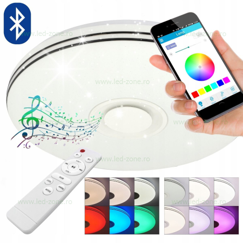 Plafoniera LED 72W RGBW Difuzor Bluetooth Telecomanda sau Telefon 8 plafoniera led 72w rgbw difuzor bluetooth telecomanda sau telefon 6