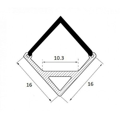 Profil Aluminiu 90 Grade Dispersor Mat 90 Grade 2M 10.3MM 4 profil aluminiu 90 grade dispersor mat 1m lz66925 1
